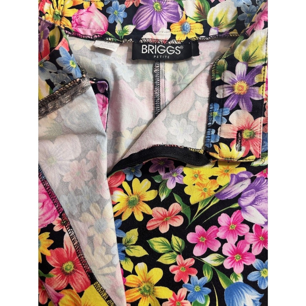 Briggs Petite Floral 90s VINTAGE Candy Colored Skort 14P Wrap Skirt Boho Garden - Picture 4 of 9